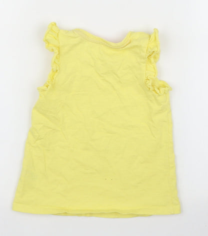Matalan Girls Yellow   Basic T-Shirt Size 2 Years