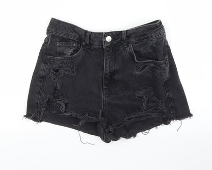 Topshop Womens Black  Denim Culotte Shorts Size 28 in