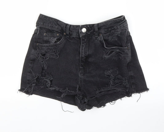 Topshop Womens Black  Denim Culotte Shorts Size 28 in