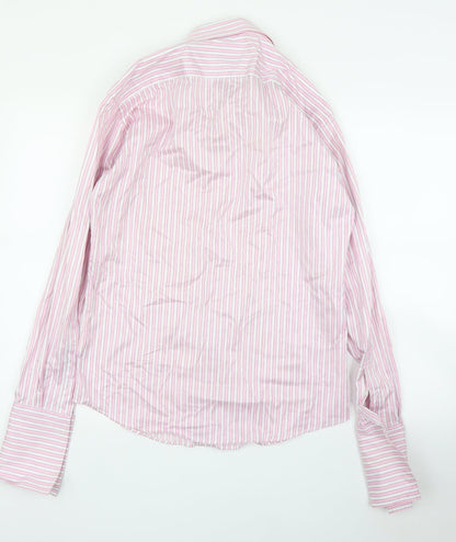 Raymond Shop Mens Pink Striped   Button-Up Size M