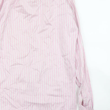 Raymond Shop Mens Pink Striped   Button-Up Size M