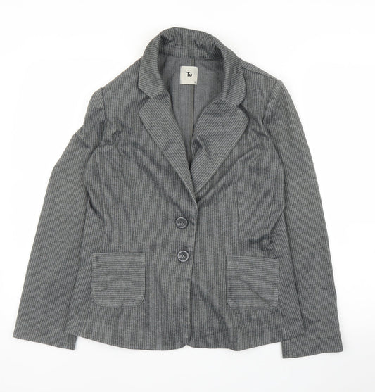 TU Womens Grey Spotted  Jacket Blazer Size 10
