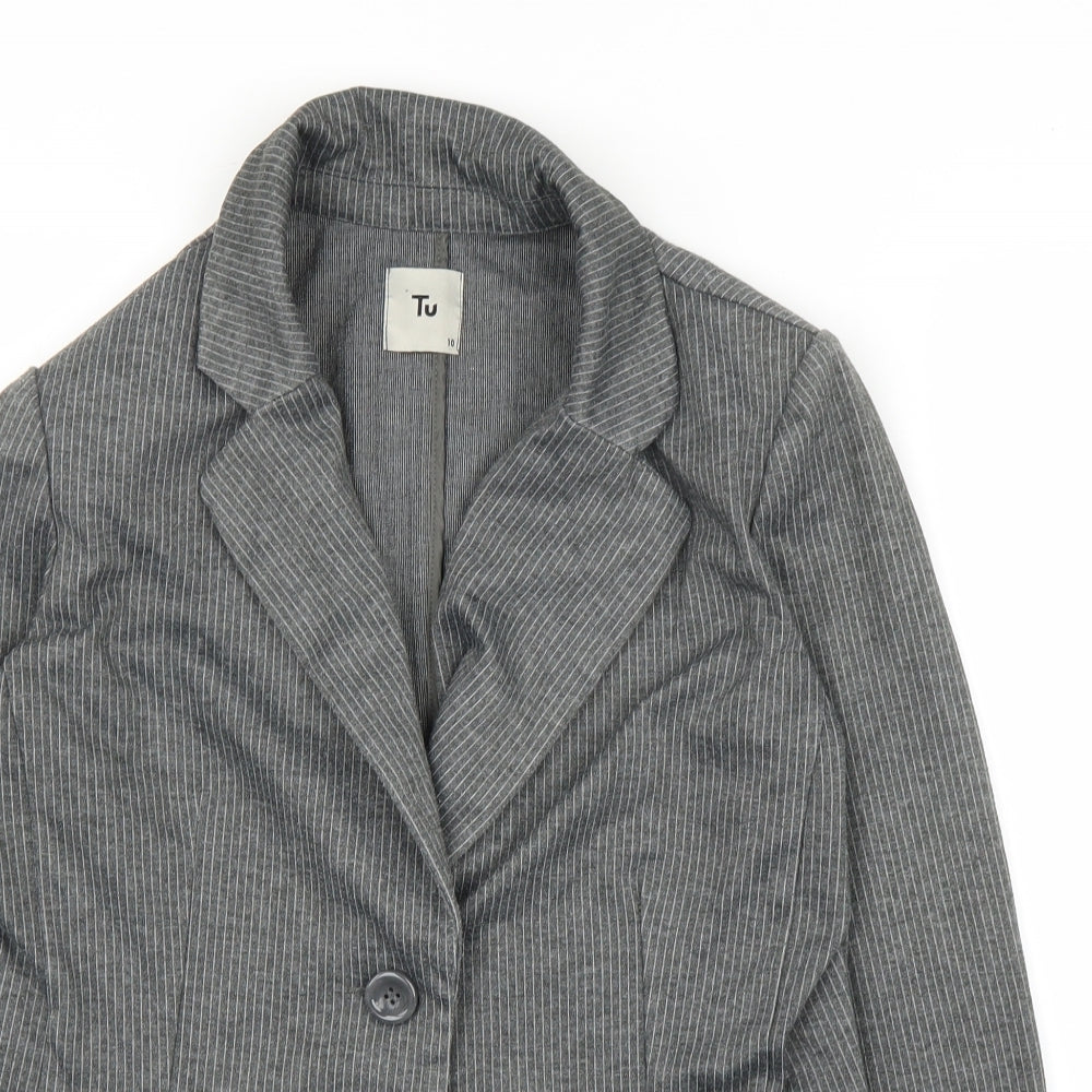 TU Womens Grey Spotted  Jacket Blazer Size 10
