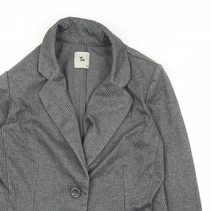 TU Womens Grey Spotted  Jacket Blazer Size 10