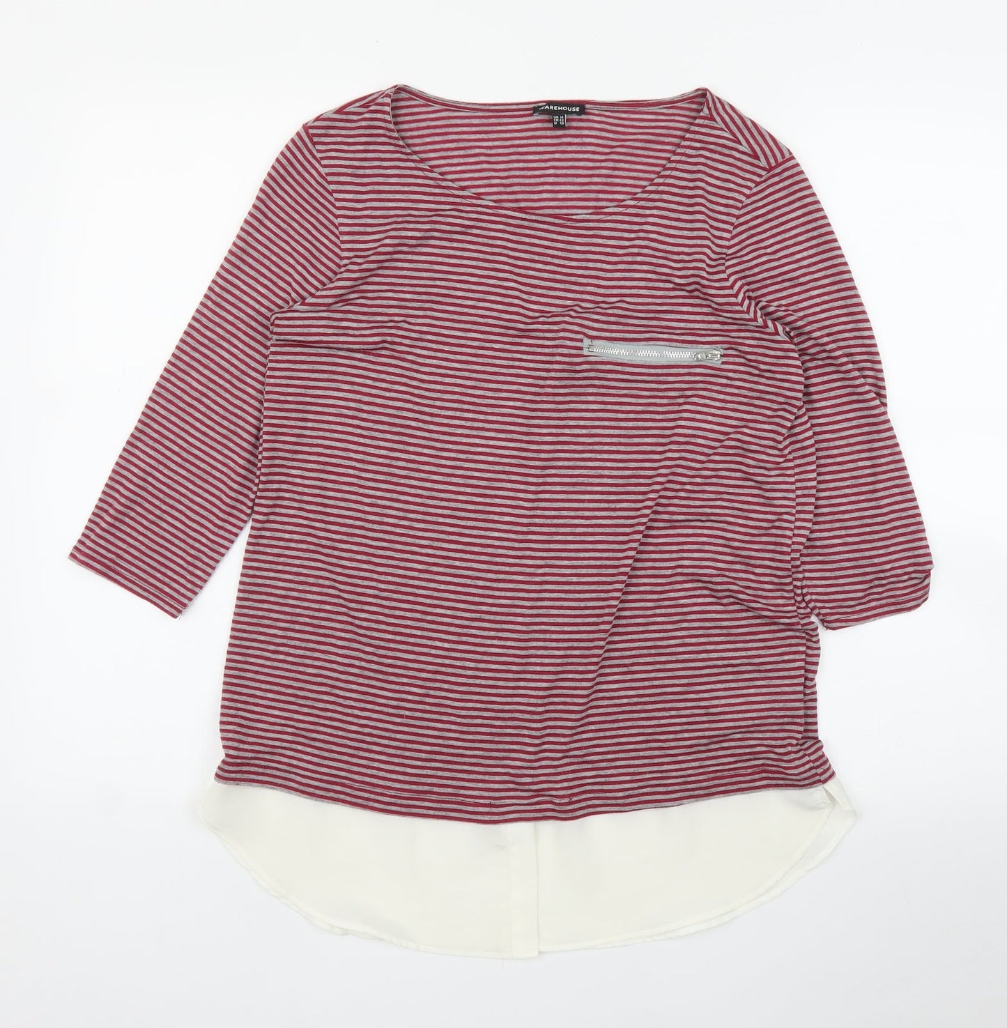 Womens UK Size 12 Warehouse Red Basic Blouse