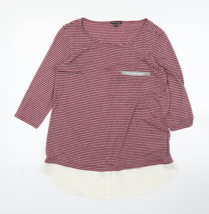 Womens UK Size 12 Warehouse Red Basic Blouse