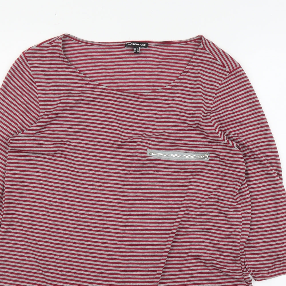 Womens UK Size 12 Warehouse Red Basic Blouse