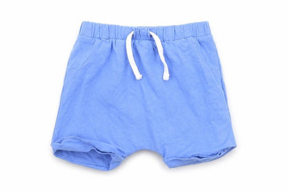 Front view of Matalan Baby Blue Cropped Trousers, size 6-9, Months