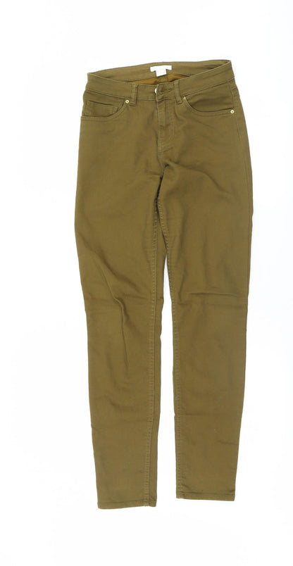Womens UK Size 34 H&M Regular Fit Skinny Green Jeans