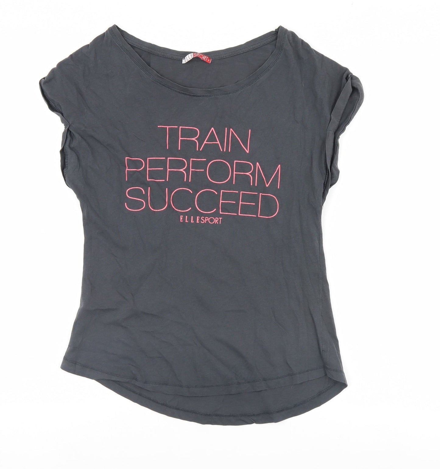 Womens UK Size 10 Elle Sport Grey Basic T-Shirt