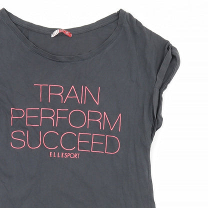 Womens UK Size 10 Elle Sport Grey Basic T-Shirt
