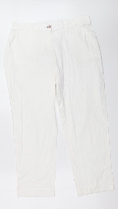Adini Womens White   Trousers  Size L L26 in