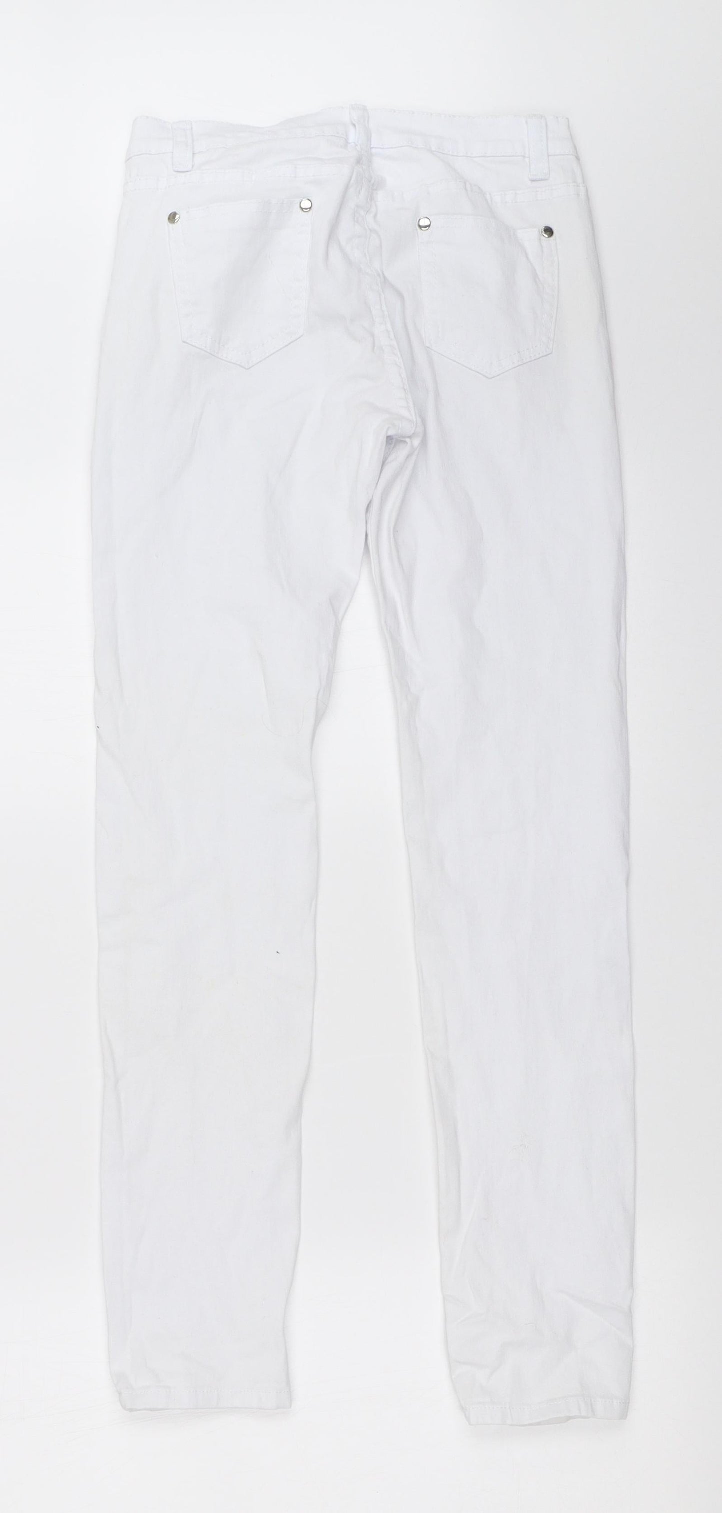 Womens UK Size 25 in Preworn Regular Fit Skinny White Jeans