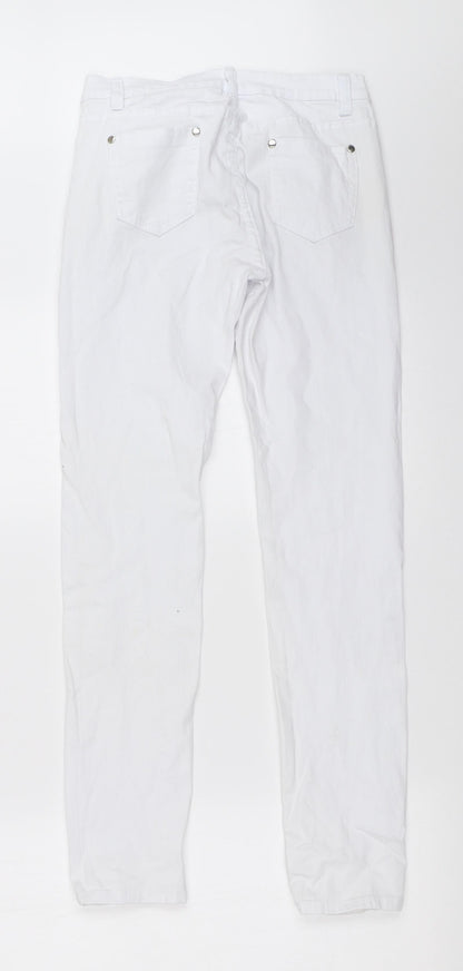 Womens UK Size 25 in Preworn Regular Fit Skinny White Jeans
