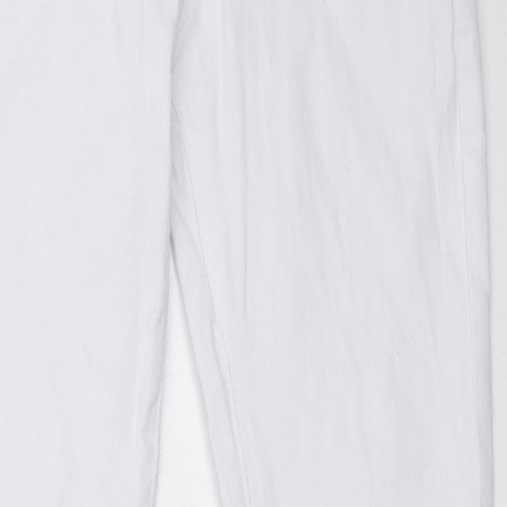 Womens UK Size 25 in Preworn Regular Fit Skinny White Jeans