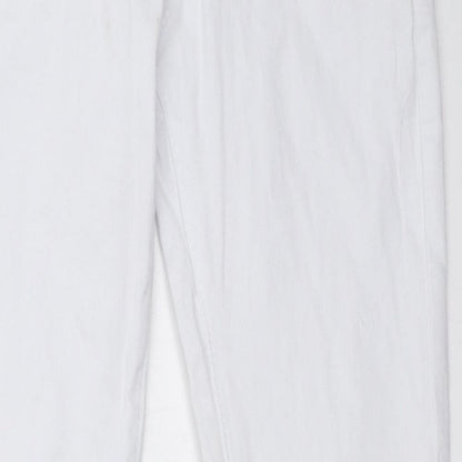 Womens UK Size 25 in Preworn Regular Fit Skinny White Jeans