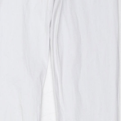 Womens UK Size 25 in Preworn Regular Fit Skinny White Jeans