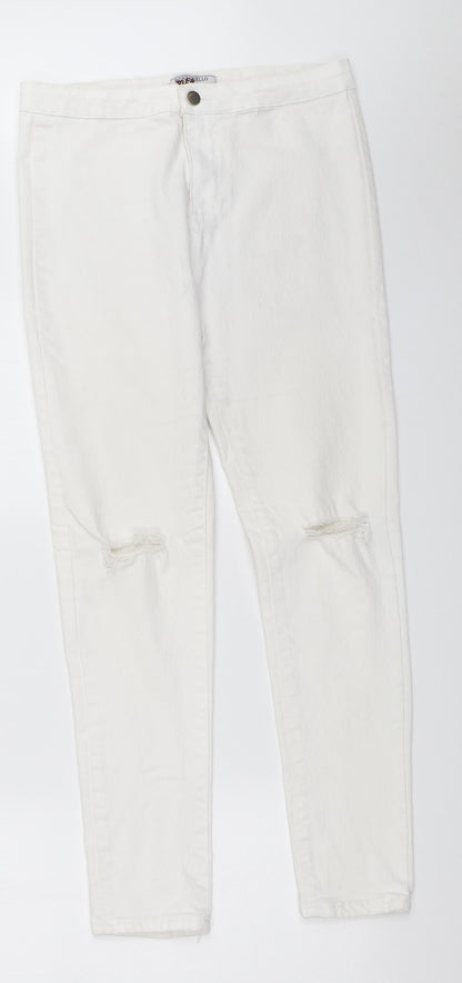Portobello Punk Womens White   Skinny Jeans Size 14 L27 in