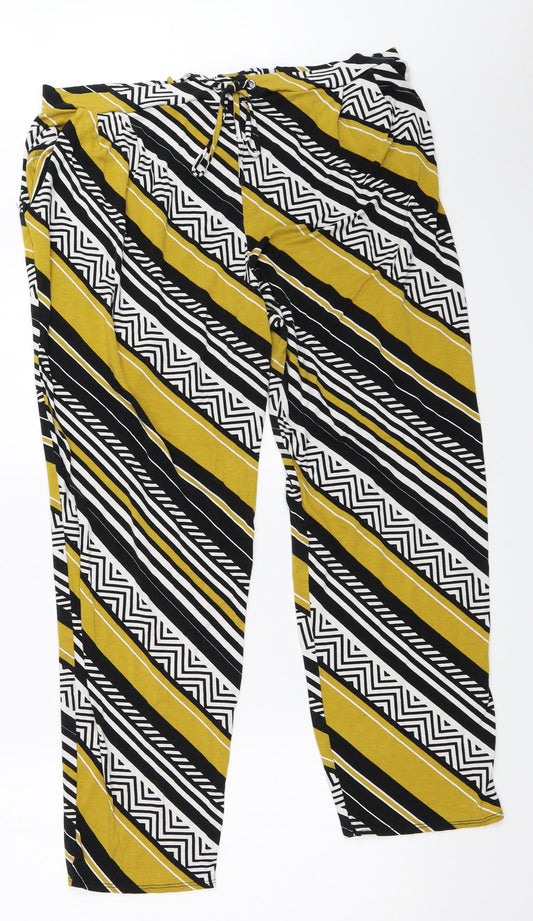 Blue Chameleon Womens Black Geometric  Trousers  Size 34 in L27 in