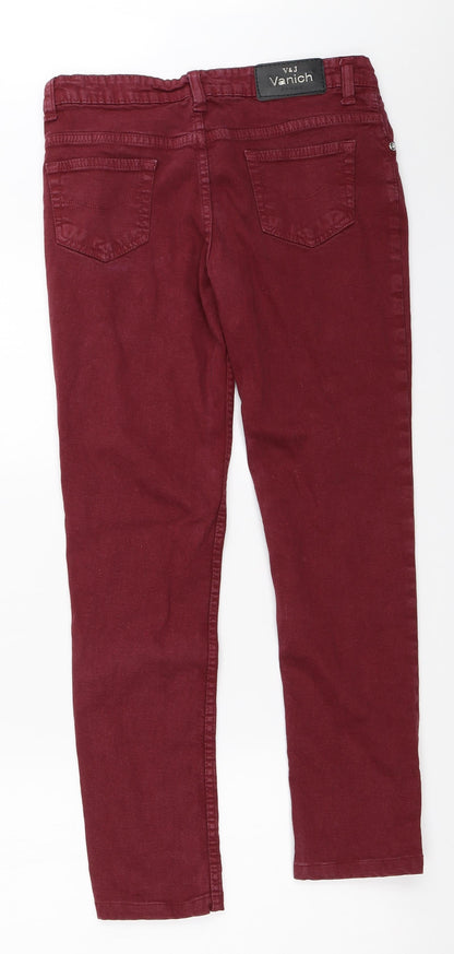 V&J Vanich Womens Red   Skinny Jeans Size 28 in L27 in
