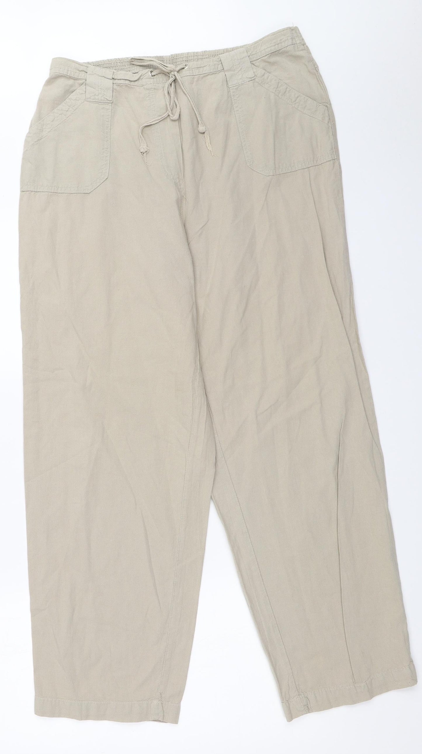Womens UK Size 31 in Preworn Regular Fit  Beige Trousers