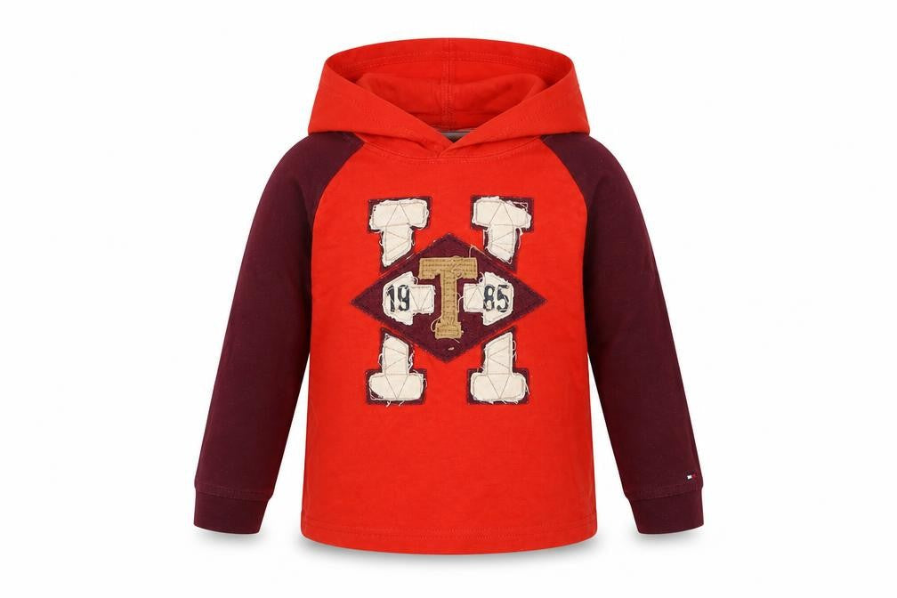Preworn Boys Red   Pullover Hoodie Size 3 Years