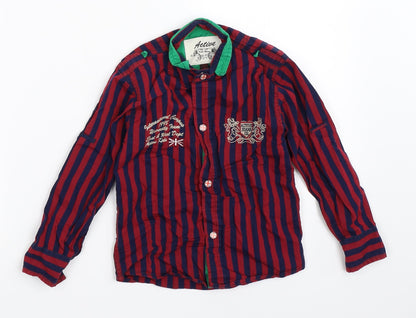 Active Boys Red Striped  Basic Button-Up Size 2 Years