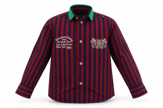 Active Boys Red Striped  Basic Button-Up Size 2 Years