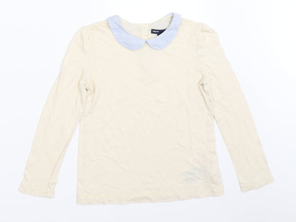 Gap Girls Ivory   Basic T-Shirt Size 6-7 Years