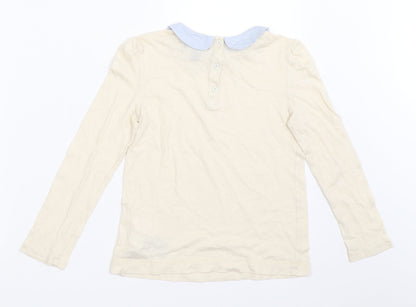 Gap Girls Ivory   Basic T-Shirt Size 6-7 Years