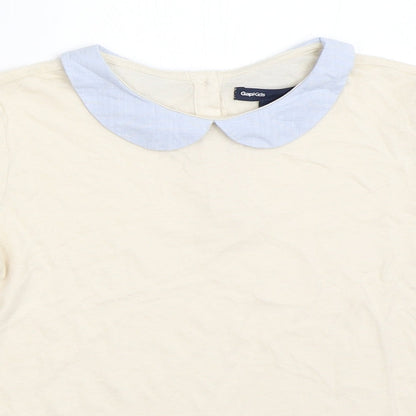 Gap Girls Ivory   Basic T-Shirt Size 6-7 Years
