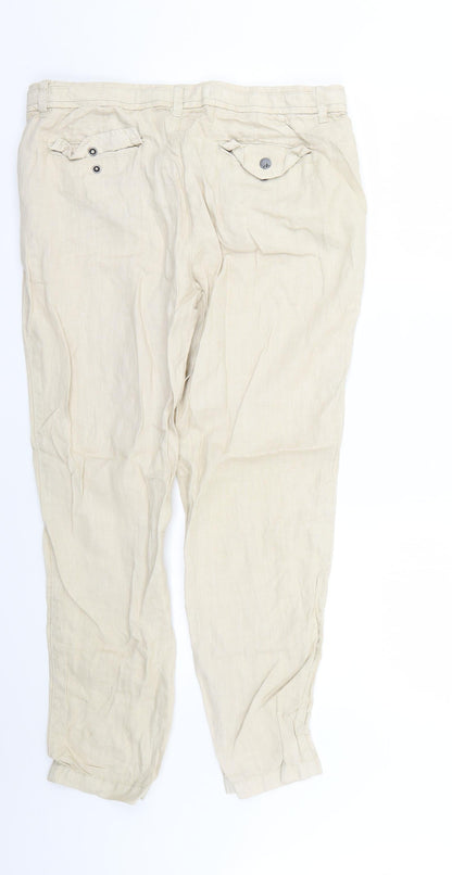 Indigo Womens Beige   Trousers  Size 12 L26 in