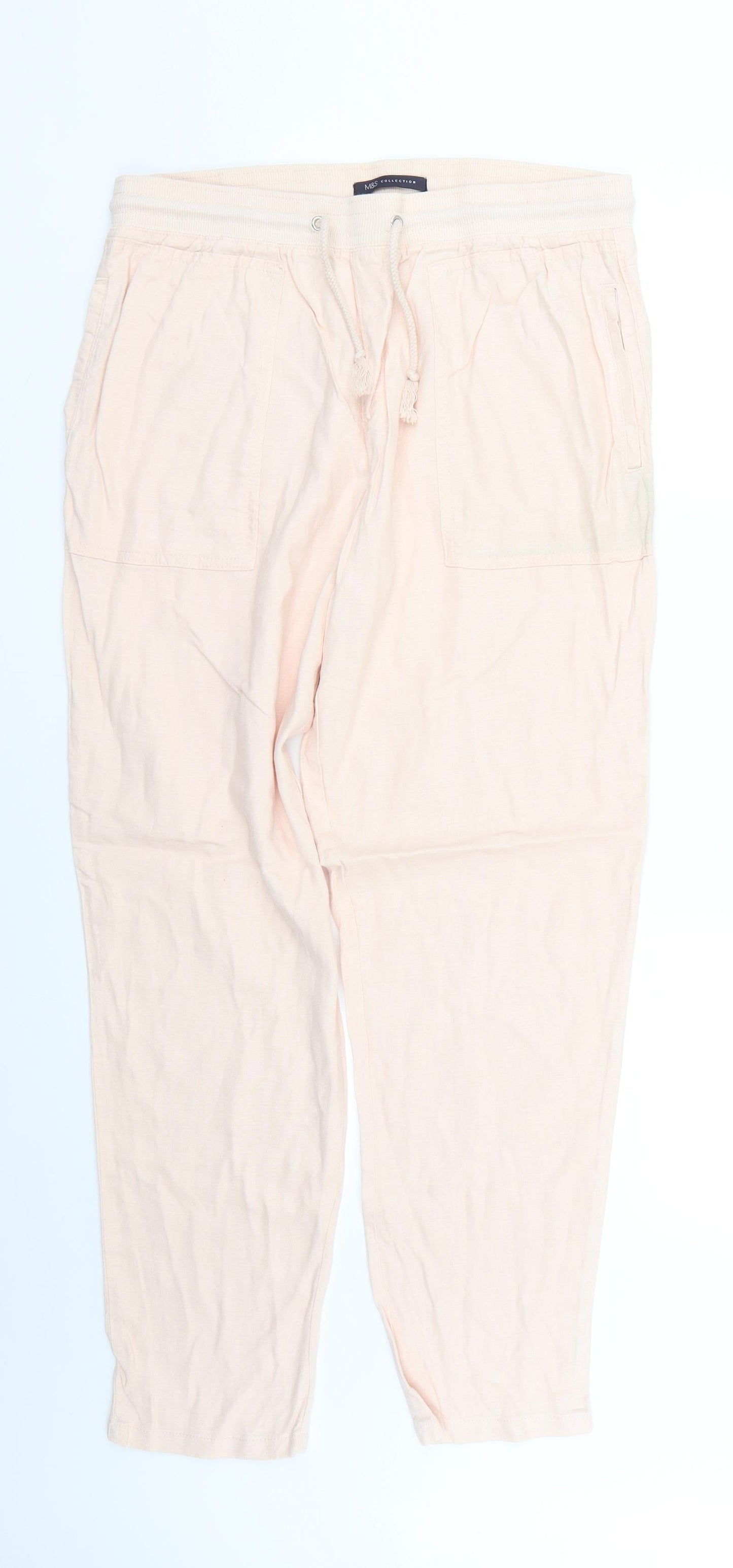 Womens UK Size 12 Marks and Spencer Regular Fit  Pink Trousers