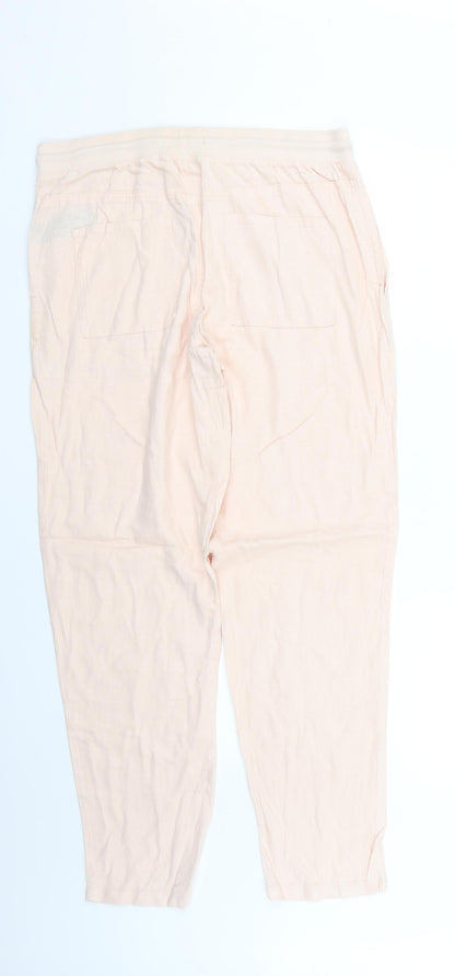 Womens UK Size 12 Marks and Spencer Regular Fit  Pink Trousers
