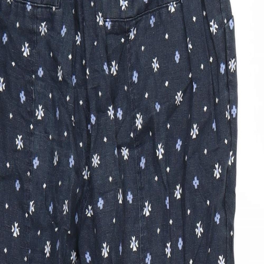 Monsoon Womens Blue Geometric  Trousers  Size 12 L27 in
