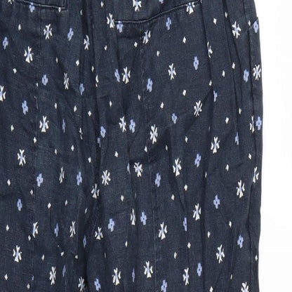 Monsoon Womens Blue Geometric  Trousers  Size 12 L27 in