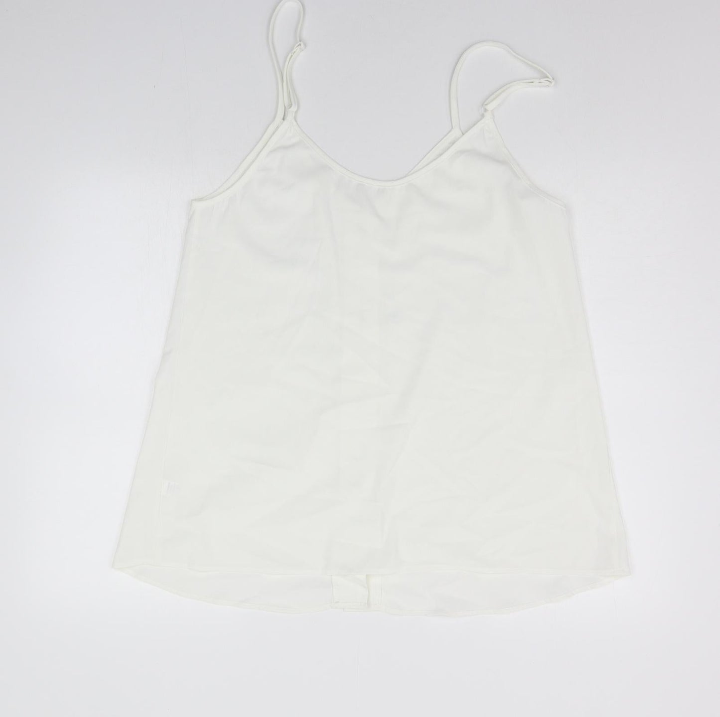 Womens UK Size XL Preworn White Basic Tank