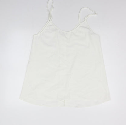 Womens UK Size XL Preworn White Basic Tank