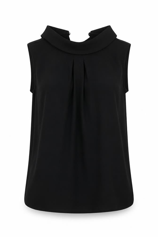Womens UK Size 10 Debenhams Black Basic Blouse