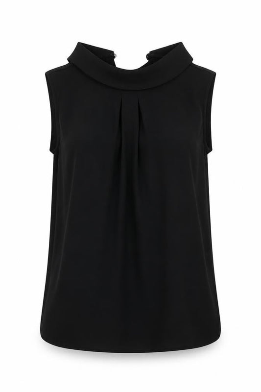 Womens UK Size 10 Debenhams Black Basic Blouse