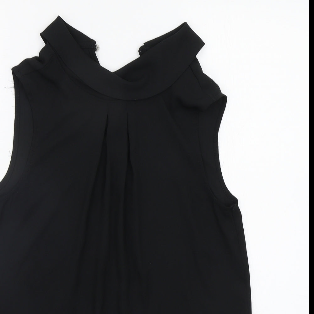 Womens UK Size 10 Debenhams Black Basic Blouse