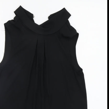 Womens UK Size 10 Debenhams Black Basic Blouse
