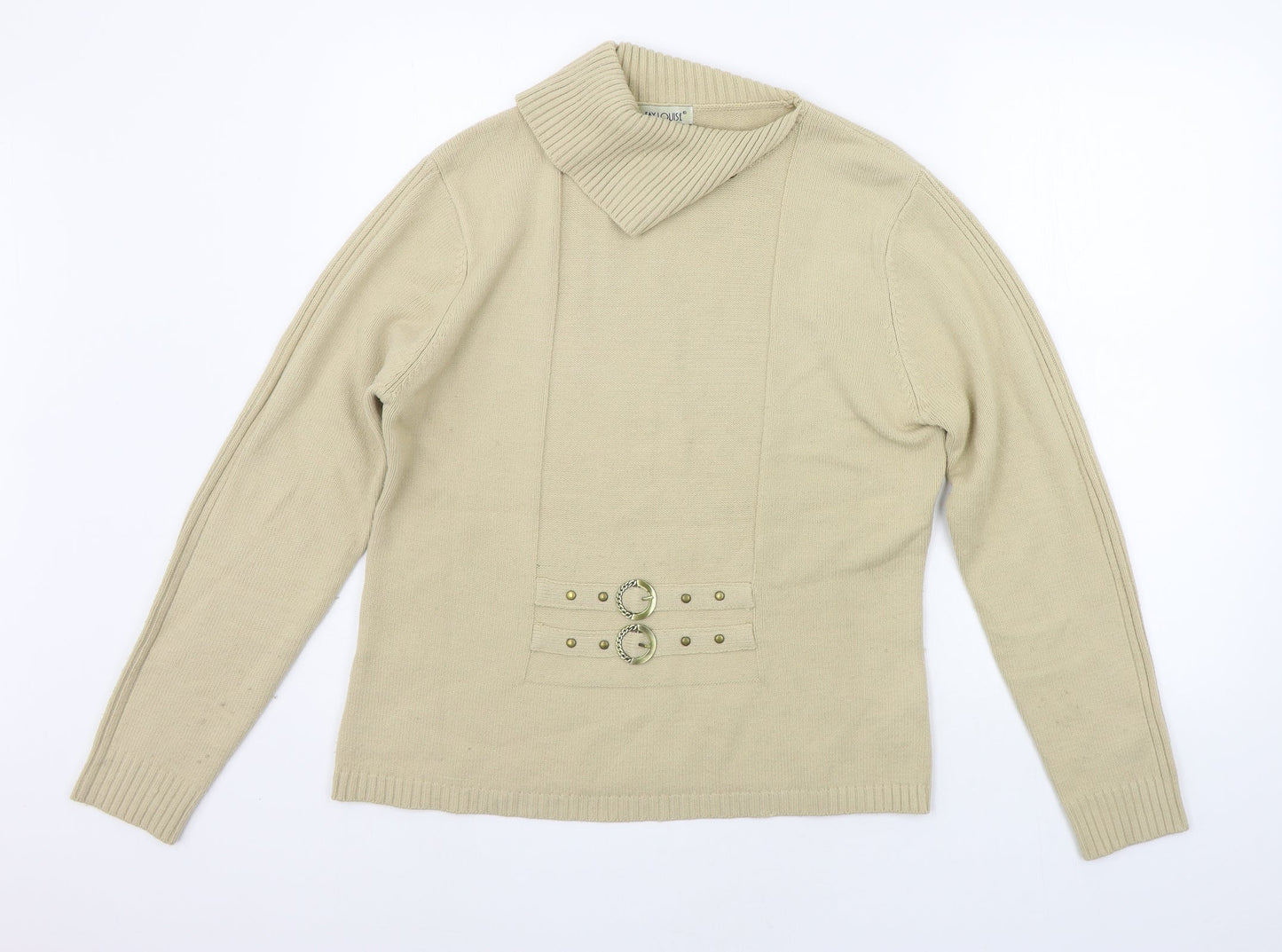 Womens UK Size L Fay Louise Beige Pullover Jumper