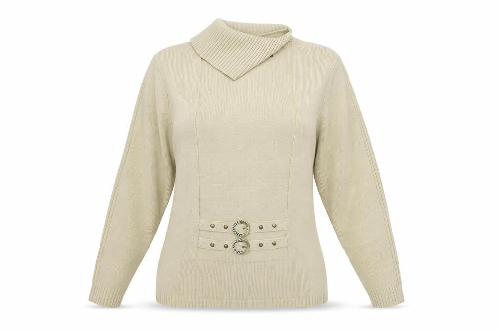 Womens UK Size L Fay Louise Beige Pullover Jumper