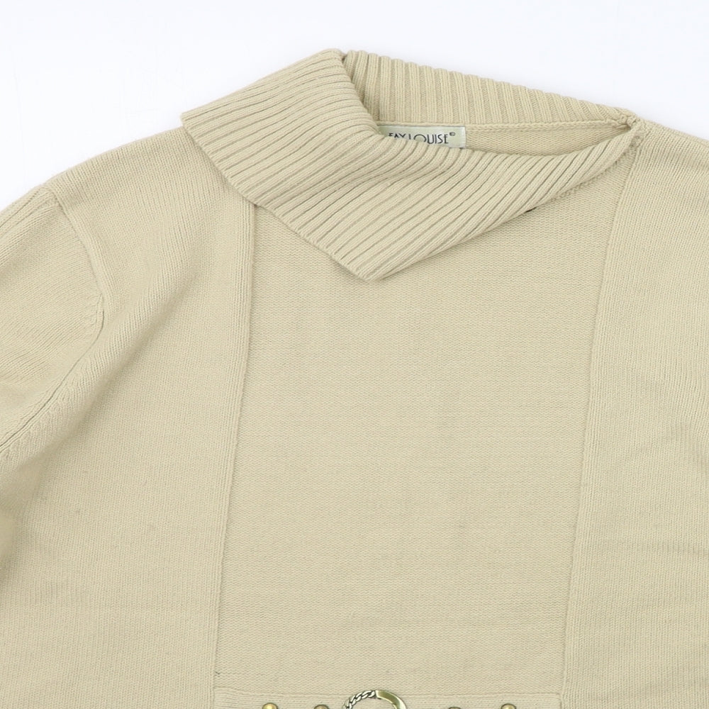 Womens UK Size L Fay Louise Beige Pullover Jumper