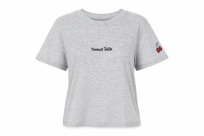 Womens UK Size 6 Topshop Grey Basic T-Shirt
