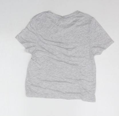 Womens UK Size 6 Topshop Grey Basic T-Shirt