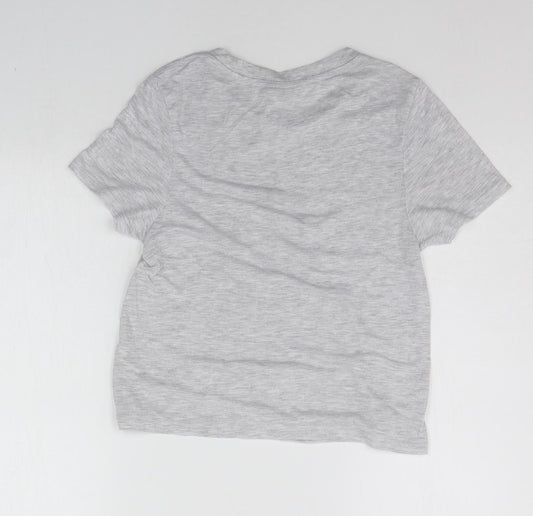 Womens UK Size 6 Topshop Grey Basic T-Shirt