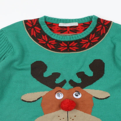 CHRIMBOFREAKS Mens Green   Pullover Jumper Size XL  - christams