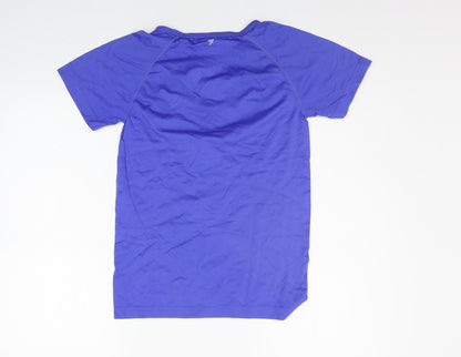 Womens UK Size 10 WORKOUT Blue Basic T-Shirt